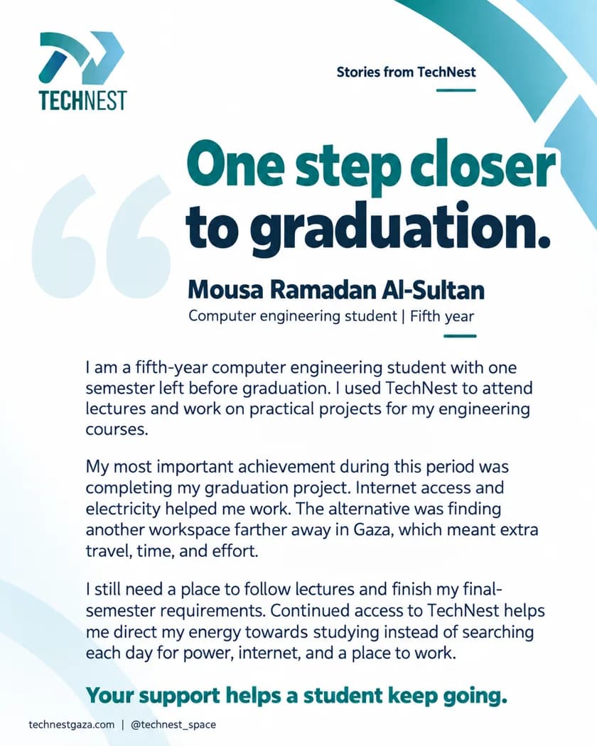Mousa Ramadan Al-Sultan — One step closer to graduation.