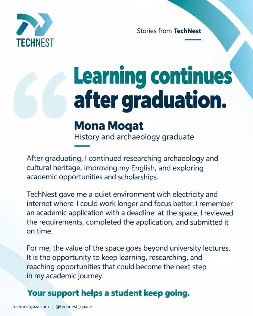 Mona Moqat — Learning continues after graduation.