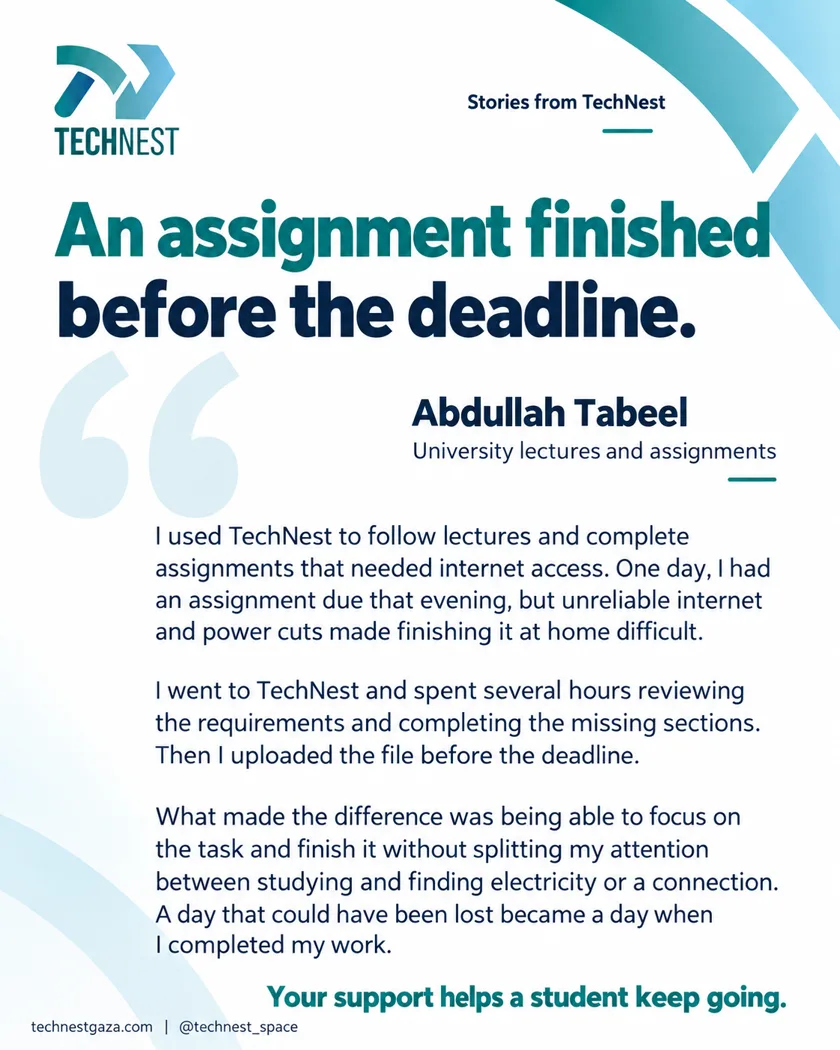 Abdullah Tabeel — An assignment finished before the deadline.
